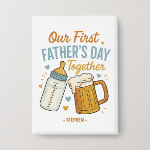 Erster Tag des Vaters - Beer & Baby Flasche Button