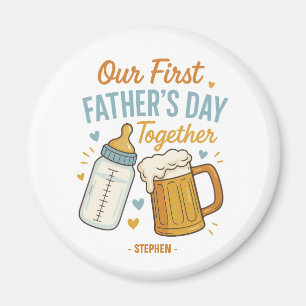 Erster Tag des Vaters - Beer & Baby Flasche Magnet