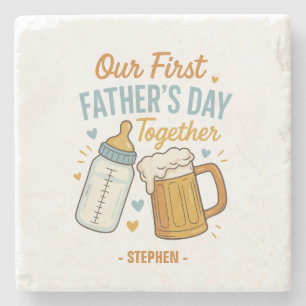 Erster Tag des Vaters - Beer & Baby Flasche Steinuntersetzer