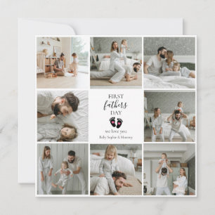 Erster Tag des Vaters - Kinderfußabdrücke und rosa