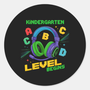 Erster Tag im Kindergarten Klassenstufe beginnt Sh Runder Aufkleber