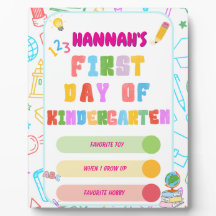 Erster Tag im Kindergarten Schild, Zurück zur Schu