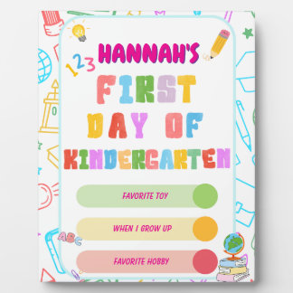 Erster Tag im Kindergarten Schild, Zurück zur Schu Fotoplatte
