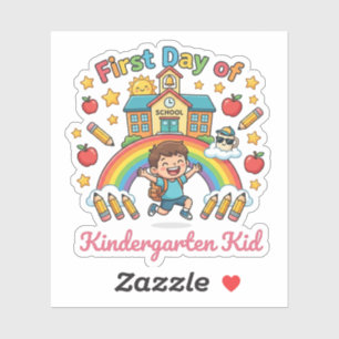 Erster Tag im Kindergarten Zurück zur Schule Aufkl Aufkleber