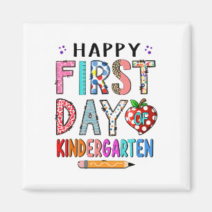 Erster Tag im Kindergarten Zurück zur Schule Lehre Magnet