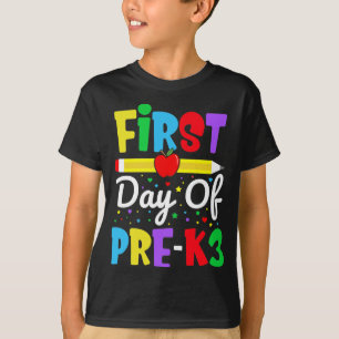 Erster Tag im Pre-K3 Regenbogen-Vorschulkindergart T-Shirt