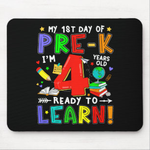 Erster Tag im Vorschulalter 4 Jahre alt bereit zu Mousepad