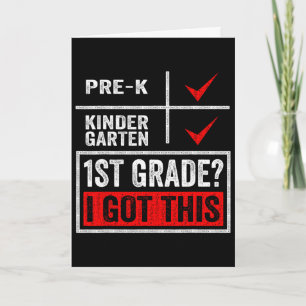 Erster Tag in der ersten Klasse Jungen Mädchen Zur Karte