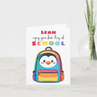 Erster Tag Pinguin Rucksack Schule Sohn Tochter