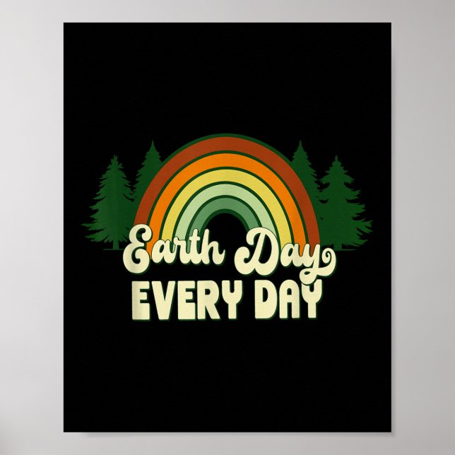 Erster Tag Rainbow Pine Trees täglich Poster (Vorne)