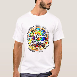Erster Tag Schule Kinderbuch Retro Leopard 1. Klas T-Shirt