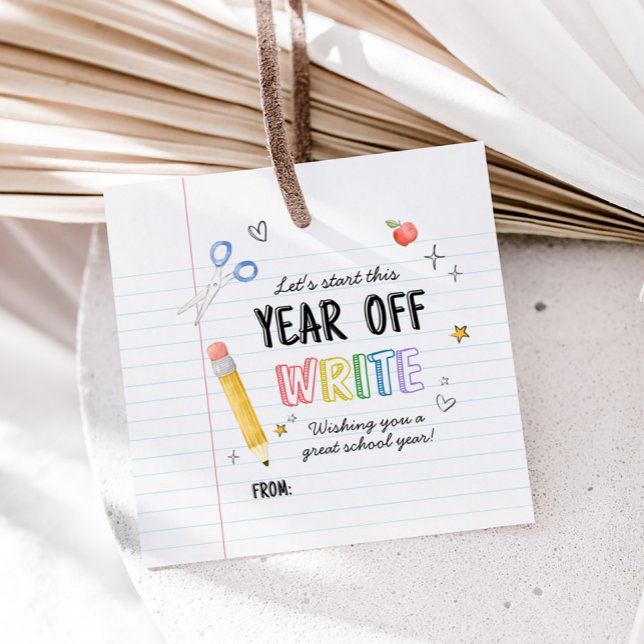 Erster Tag Zurück zum Schulplatz Geschenkanhänger (Back to School First Day Square Favor Tags)