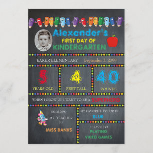 Erster Tageskindergarten-Foto-Karte JUNGE, Tafel Ankündigung