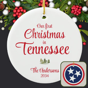 Erster Tennessee Weihnachten TN Rotes Jahr Keepake Keramik Ornament