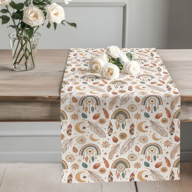 Erster Tone Boho Regenbogen Tischläufer Gemütliche (Earth Tone Boho Rainbow Table Runner Cozy Decor)
