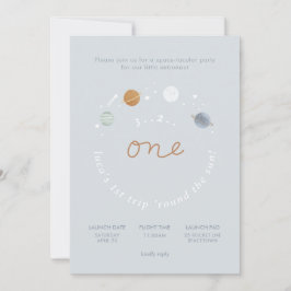 Erster Trip Space Thema 1. Geburtstag Einladung