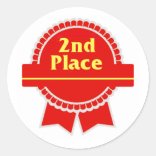 Erster und zweiter Platz Runder Aufkleber