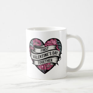 Erster Valentinstag gemeinsam herzgestalterisches Kaffeetasse