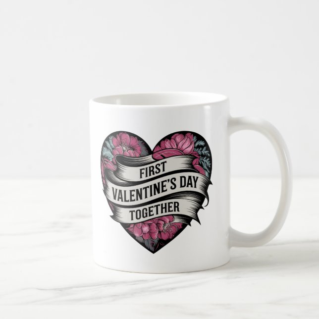 Erster Valentinstag gemeinsam herzgestalterisches  Kaffeetasse (Rechts)