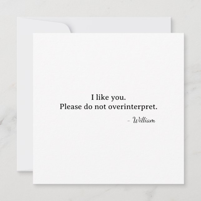 Erster Valentinstag ich mag dich interpretiere nic Karte (Rückseite)