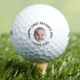 Erster Vater Erster Vatertag Gesichtsfoto Baby Golfball