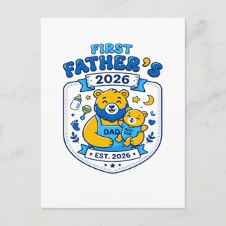 Erster Vatertag 2026 Bester Papa der Welt Postkarte