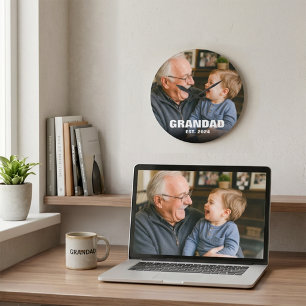 Erster Vatertag als neuer Opa Foto Große Wanduhr