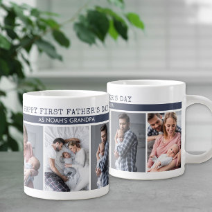Erster Vatertag als Opa - 5-Foto-Collage Jumbo-Tasse
