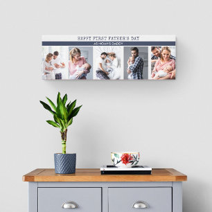 Erster Vatertag als Papa - 5 Foto Personalisiert Leinwanddruck
