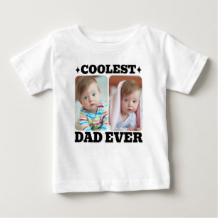 Erster Vatertag Coolster Vater überhaupt Baby-Foto Baby T-shirt