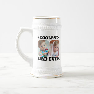 Erster Vatertag Coolster Vater überhaupt Baby-Foto Bierglas