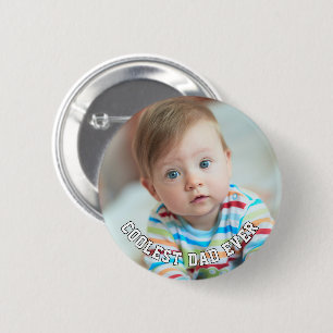 Erster Vatertag Coolster Vater überhaupt Baby-Foto Button