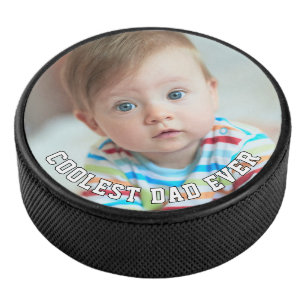 Erster Vatertag Coolster Vater überhaupt Baby-Foto Eishockey Puck