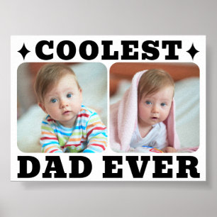 Erster Vatertag Coolster Vater überhaupt Baby-Foto Poster