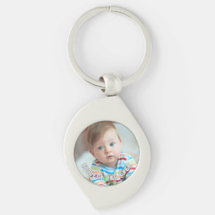 Erster Vatertag Coolster Vater überhaupt Baby-Foto Schlüsselanhänger