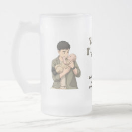 Erster Vatertag Daddy est 2026 Anime-Stil Mattglas Bierglas