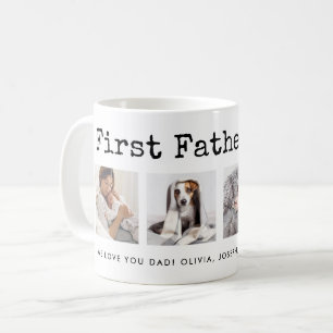 Erster Vatertag   Foto-Raster in Schreibmaschinen- Kaffeetasse