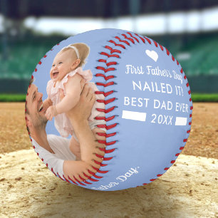 Erster Vatertag - Geschafft! Personalisierbares Er Baseball