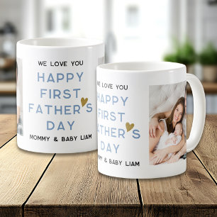 Erster Vatertag Neuer Daddy Baby 2 Foto-Collage  Kaffeetasse