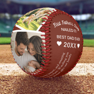 Erster Vatertag Super Gemachtes Personalisiertes F Baseball