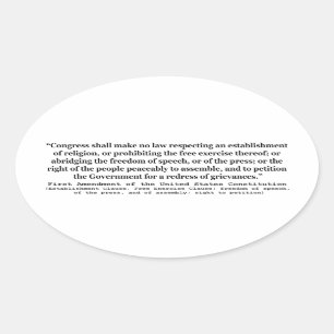 Erster Verfassungszusatz der Verfassung der Ovaler Aufkleber