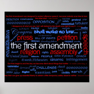 Erster Verfassungszusatz "Wordle" Plakat