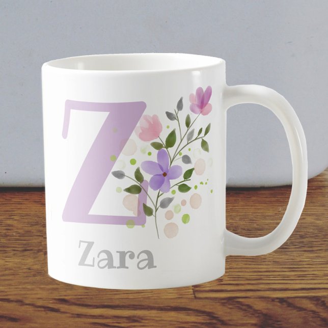 Erster Vorname Plus mit Blume Kaffeetasse (Von Creator hochgeladen)