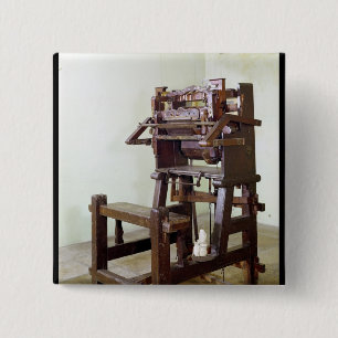 Erster Webstuhl für spinnende Strümpfe, 1750 Button