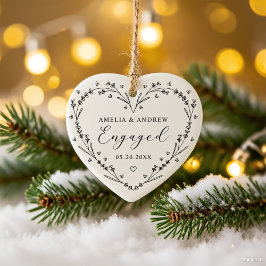 Erster Weihnachts Verlobungs Blumen Botanischer Kr Keramik Ornament