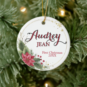 Erster Weihnachtsbaumschmuck für das Baby Keramik Ornament