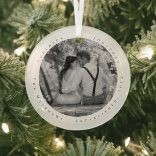 Erster Weihnachtsdatum Verheiratet, neu verheirate Ornament Aus Glas