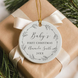 Erster Weihnachtsfloristik-Botanik-Kranz Keramik Ornament