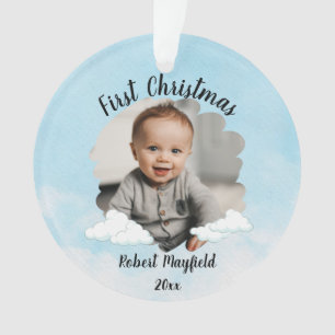 Erster Weihnachtsjunge mit Personalisiertem Foto Ornament
