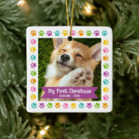 Erster Weihnachtsmann Welpe Foto Paws Multicolor